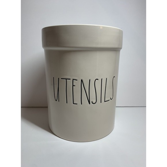 Rae Dunn Other - VTG Rae Dunn LL Large Letter “UTENSILS” Kitchen Utensil Holder Jar Crock EUC